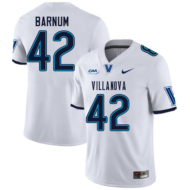 Villanova Wildcats #42 Jack Barnum College Football Jerseys Stitched-White